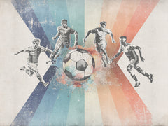 Behang Voetbal | Mannen | Blauw Rood