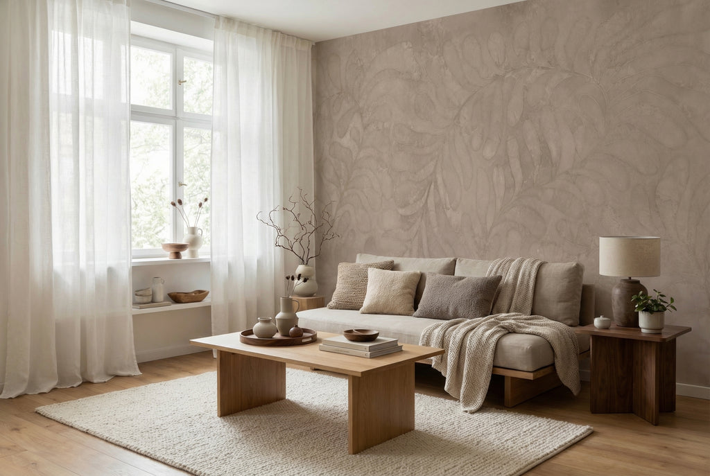 Behang Leaf | Clay