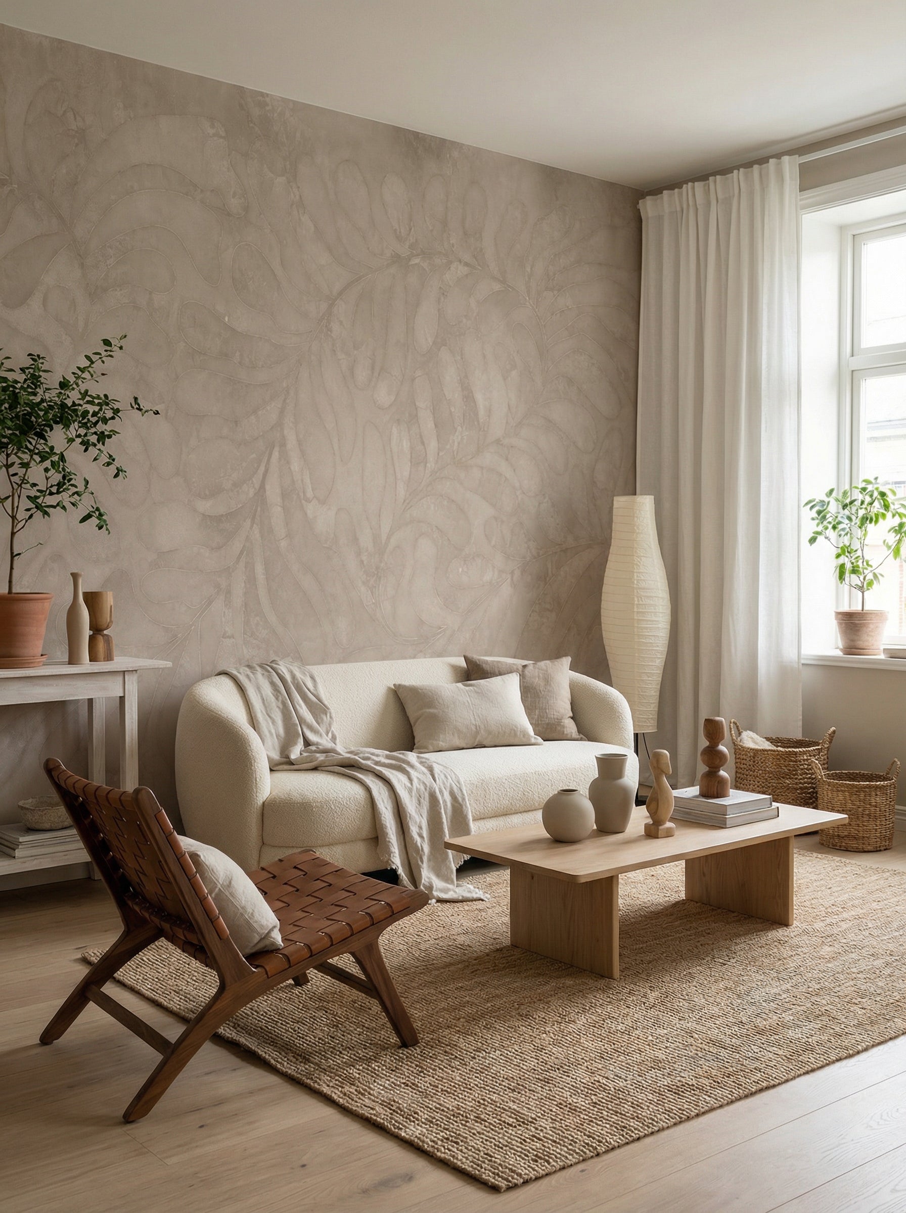 Behang Leaf | Clay