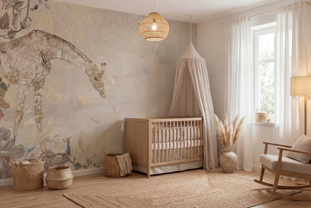 Behang Giraffe | Beige
