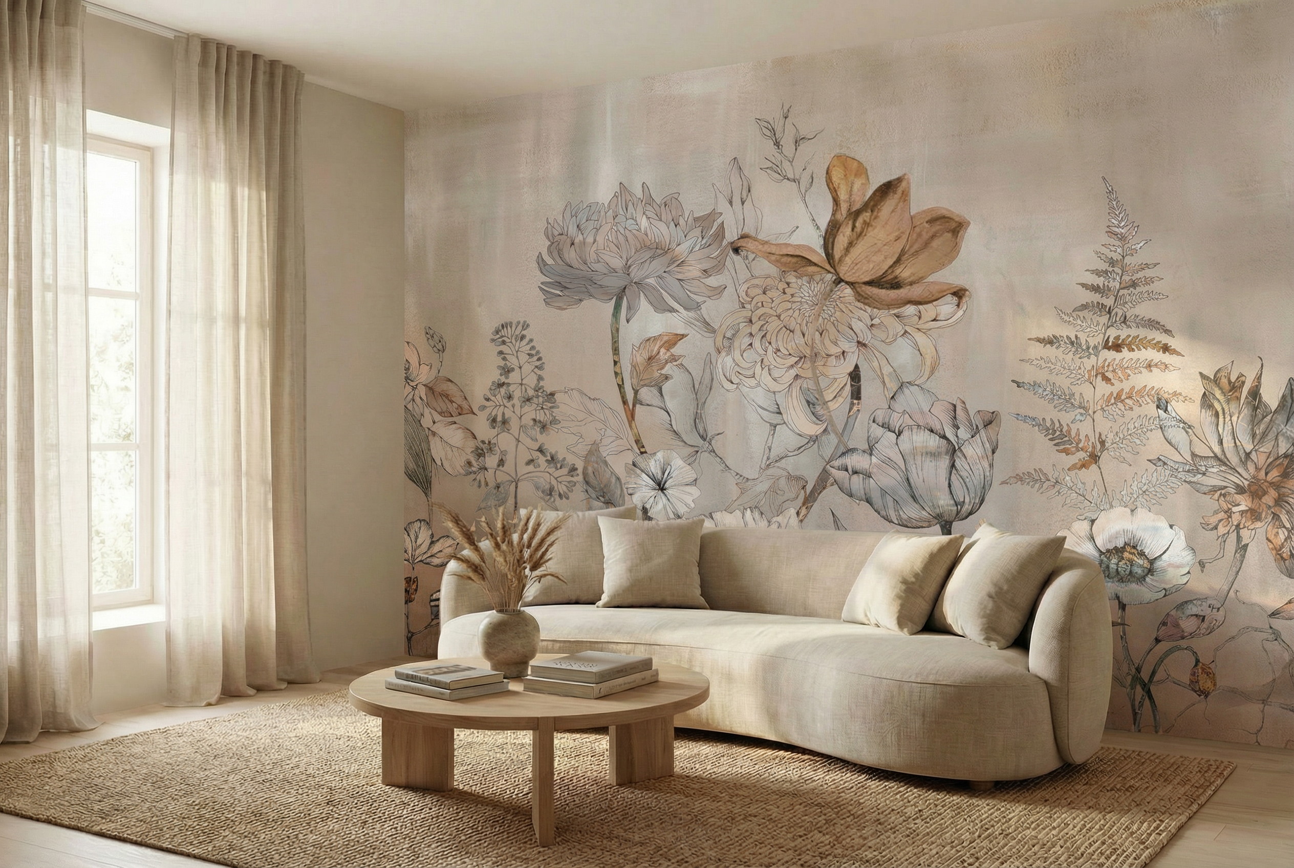 Behang Floral Garden | Roze
