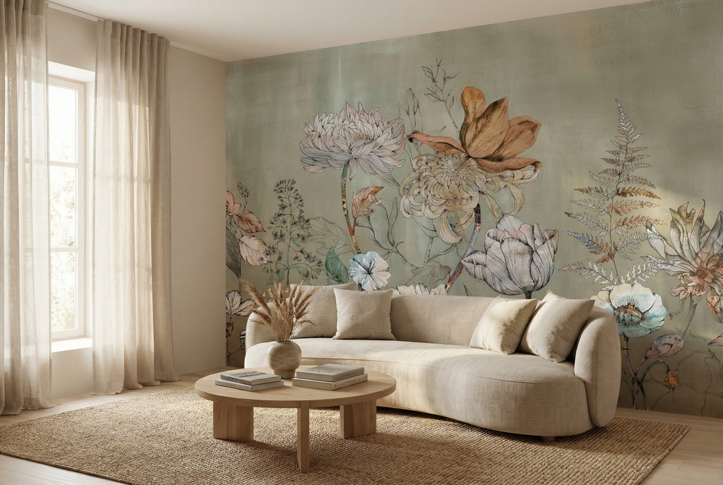 Behang Floral Garden | Groen