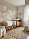 Behang Wereldkaart | Beige