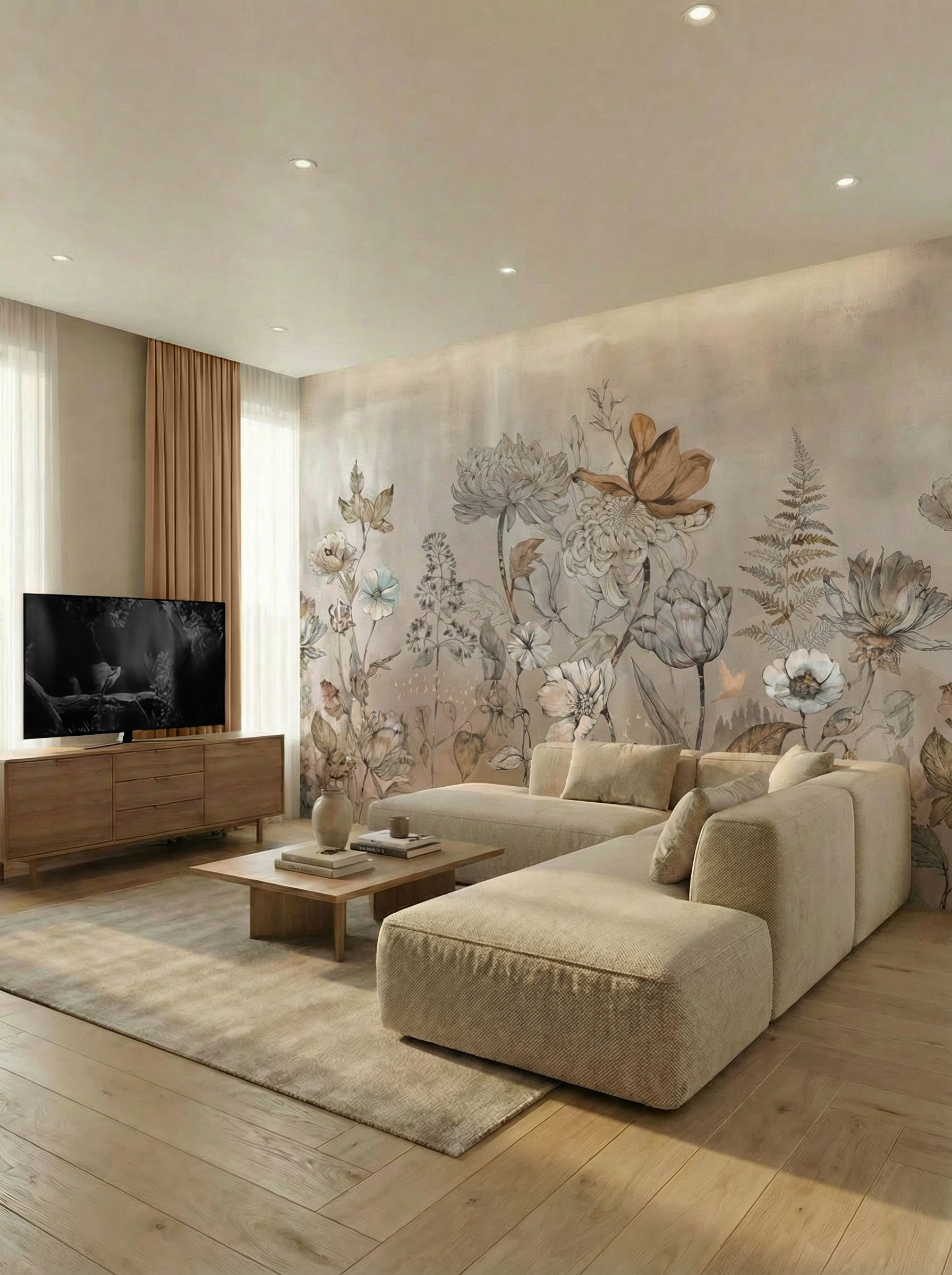 Behang Floral Garden | Roze