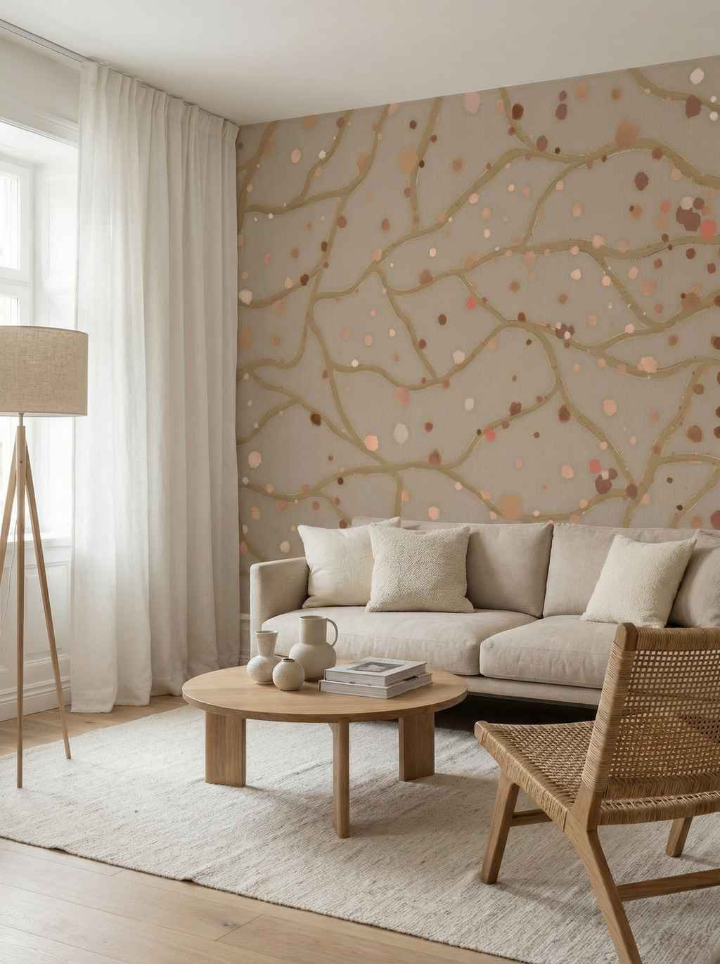 Behang Blush Dots | Clay