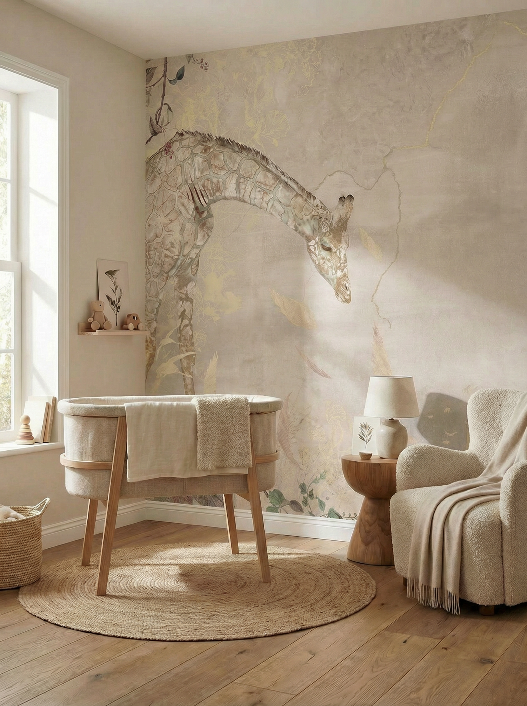 Behang Giraffe | Beige