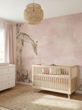 Behang Giraffe | Roze