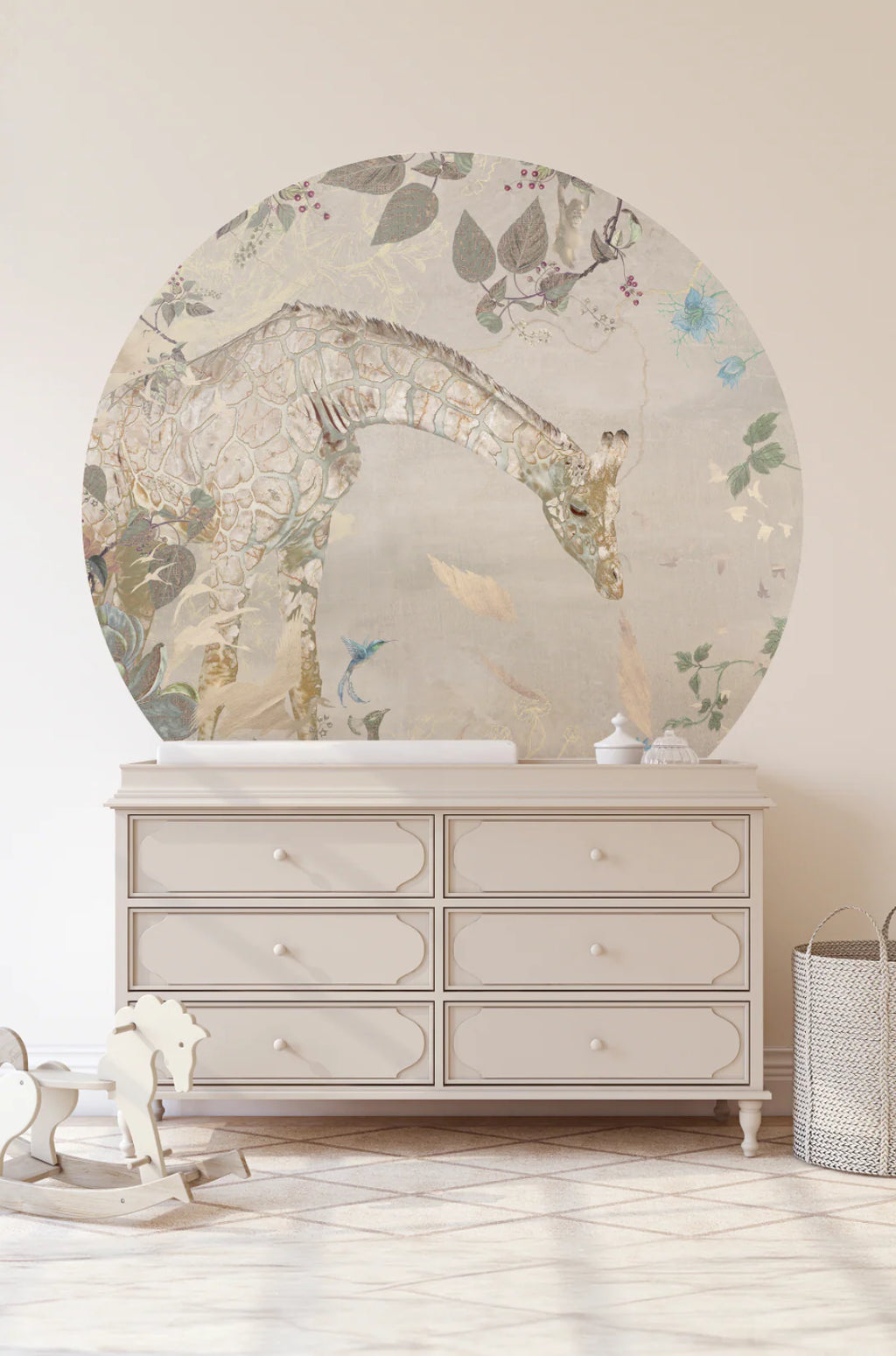 Behangcirkel Giraffe | Beige