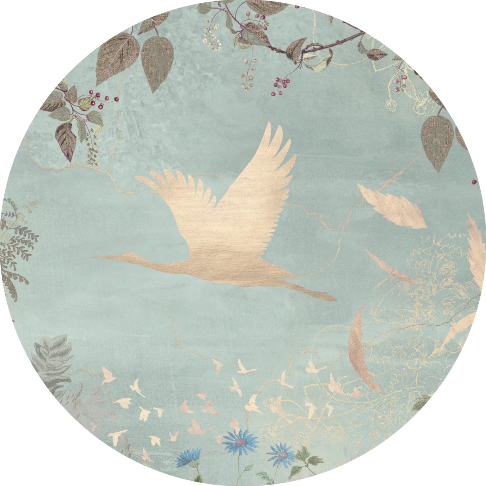 Behangcirkel Morning Bird | Mint