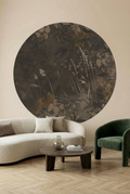 Behangcirkel Golden Leaves | Donkerbruin