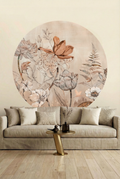 Behangcirkel Floral Garden | Roze