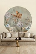 Behangcirkel Floral Garden | Groen