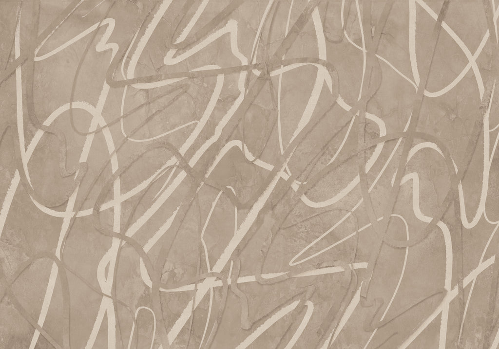 Behang Scribble Sand