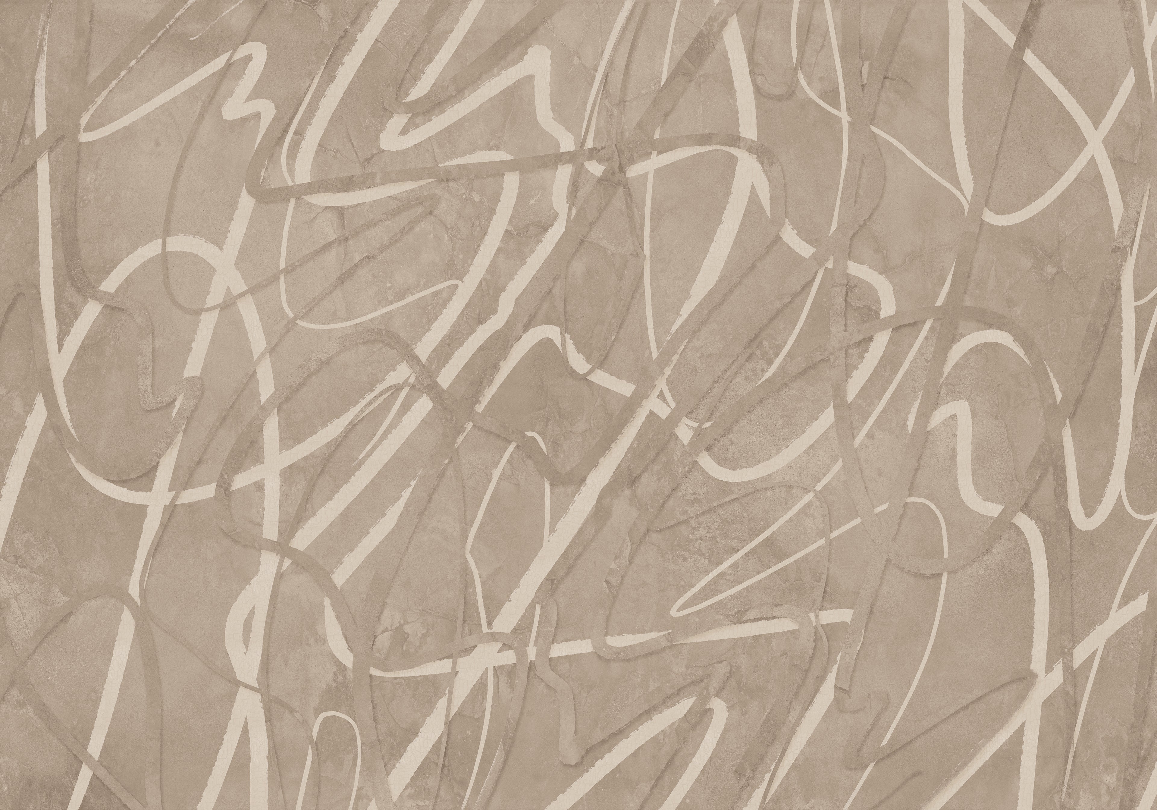 Behang Scribble Sand