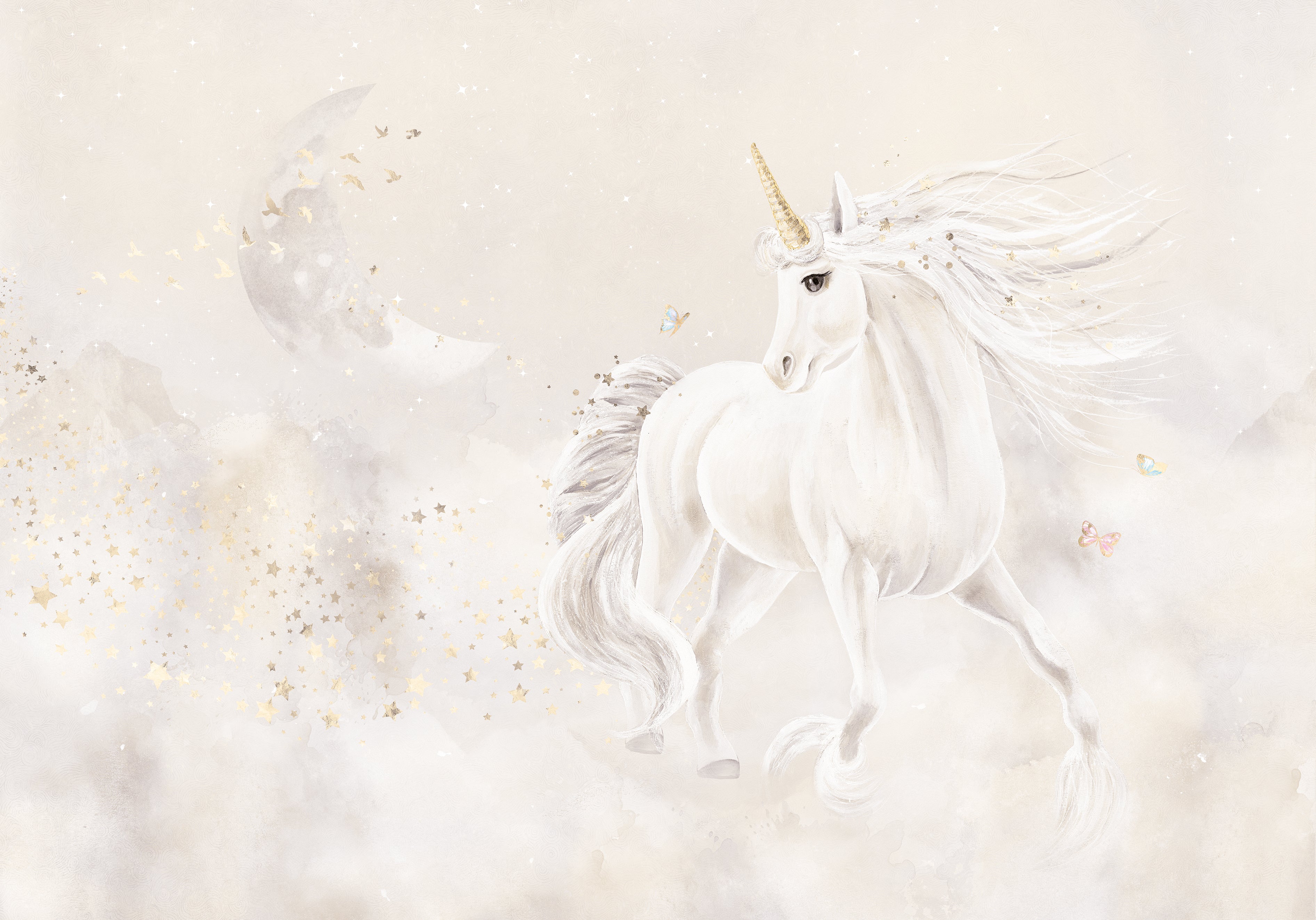Behang Dreamy Unicorn | Beige