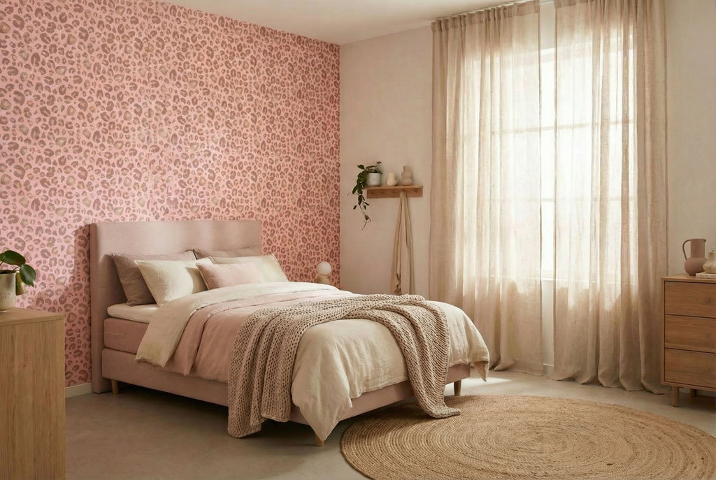Behang Wild Leopard | Roze