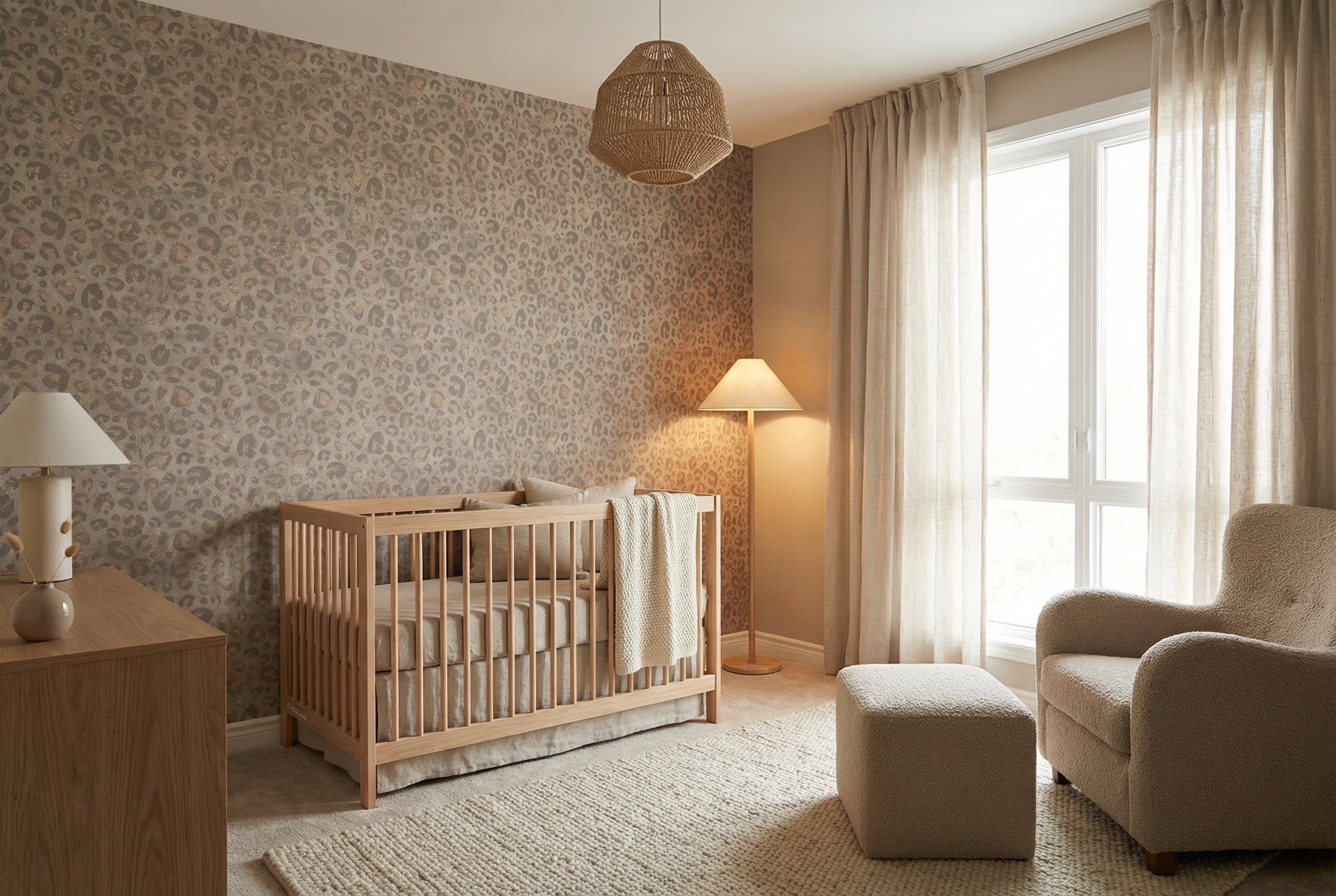Behang Wild Leopard | Taupe