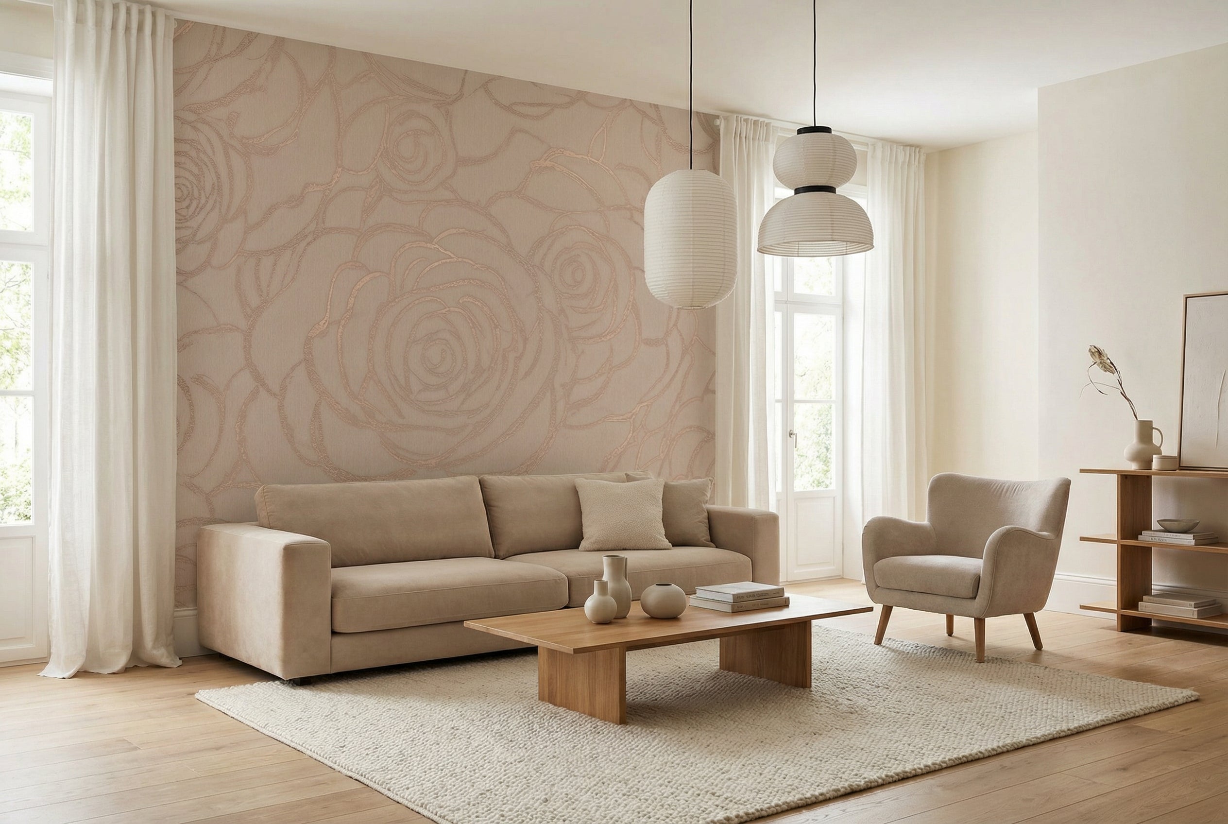 Behang Wild Roses | Clay