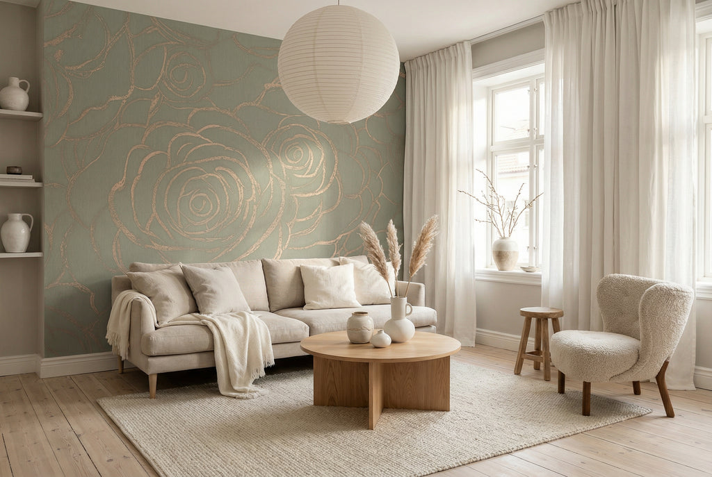 Behang Wild Roses | Mint