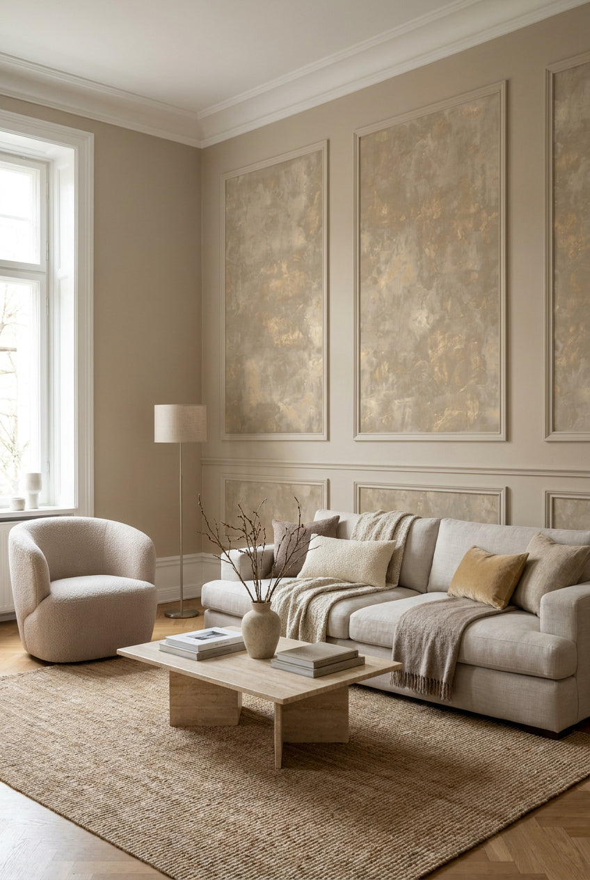 Behang Concrete Gold | Lichtbruin