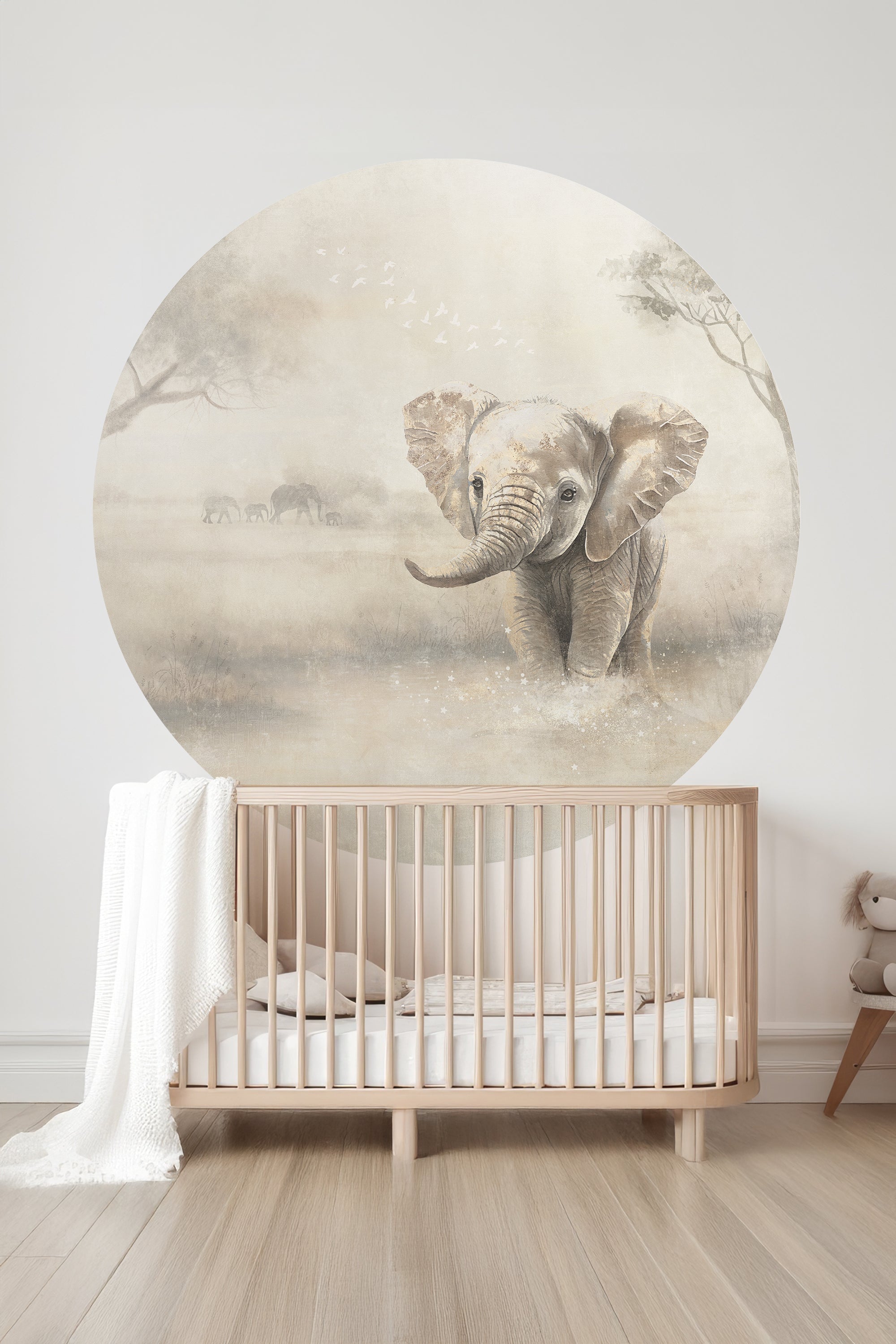 Behangcirkel Olifant