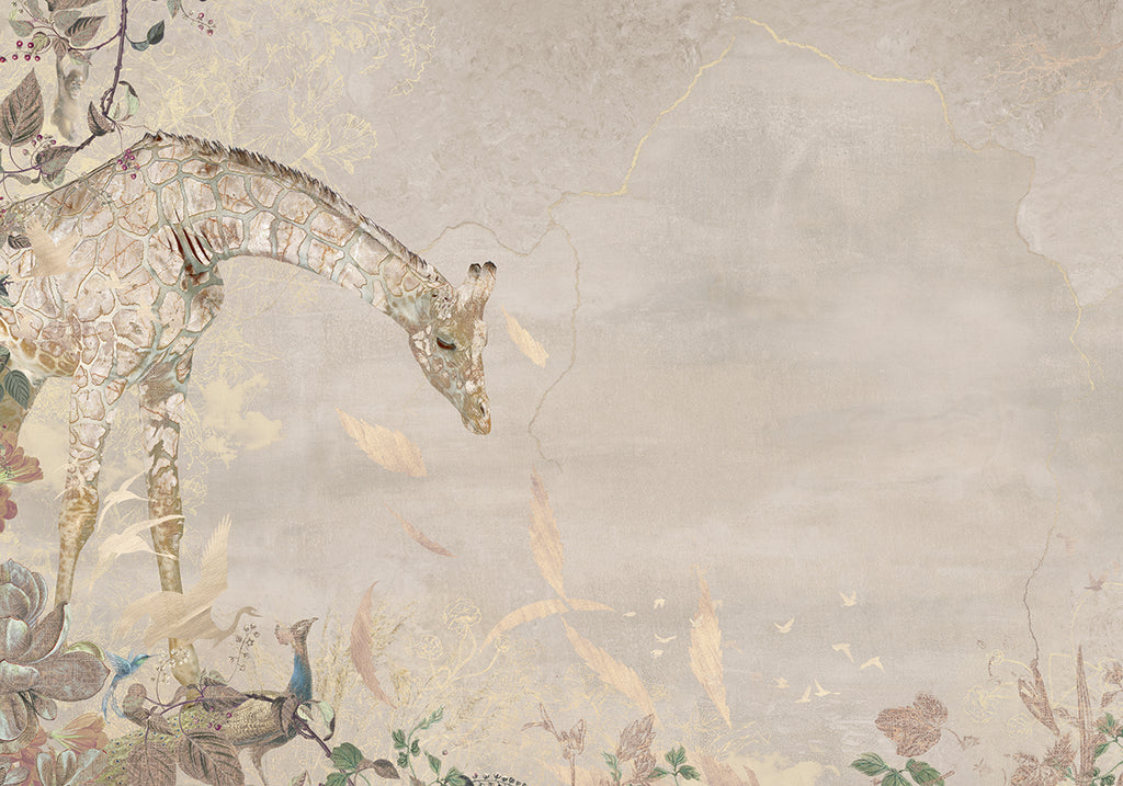Behang Giraffe | Beige