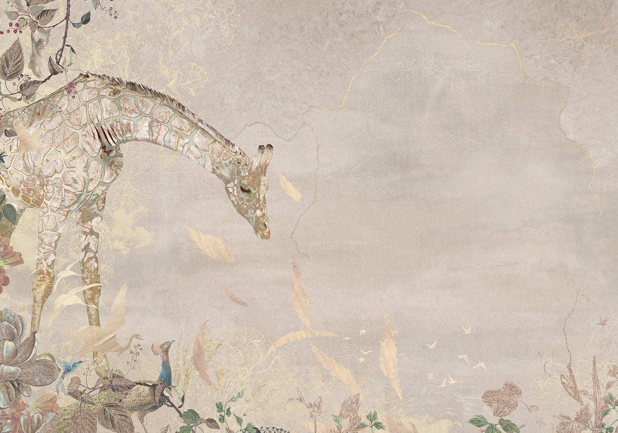 Behang Giraffe | Beige