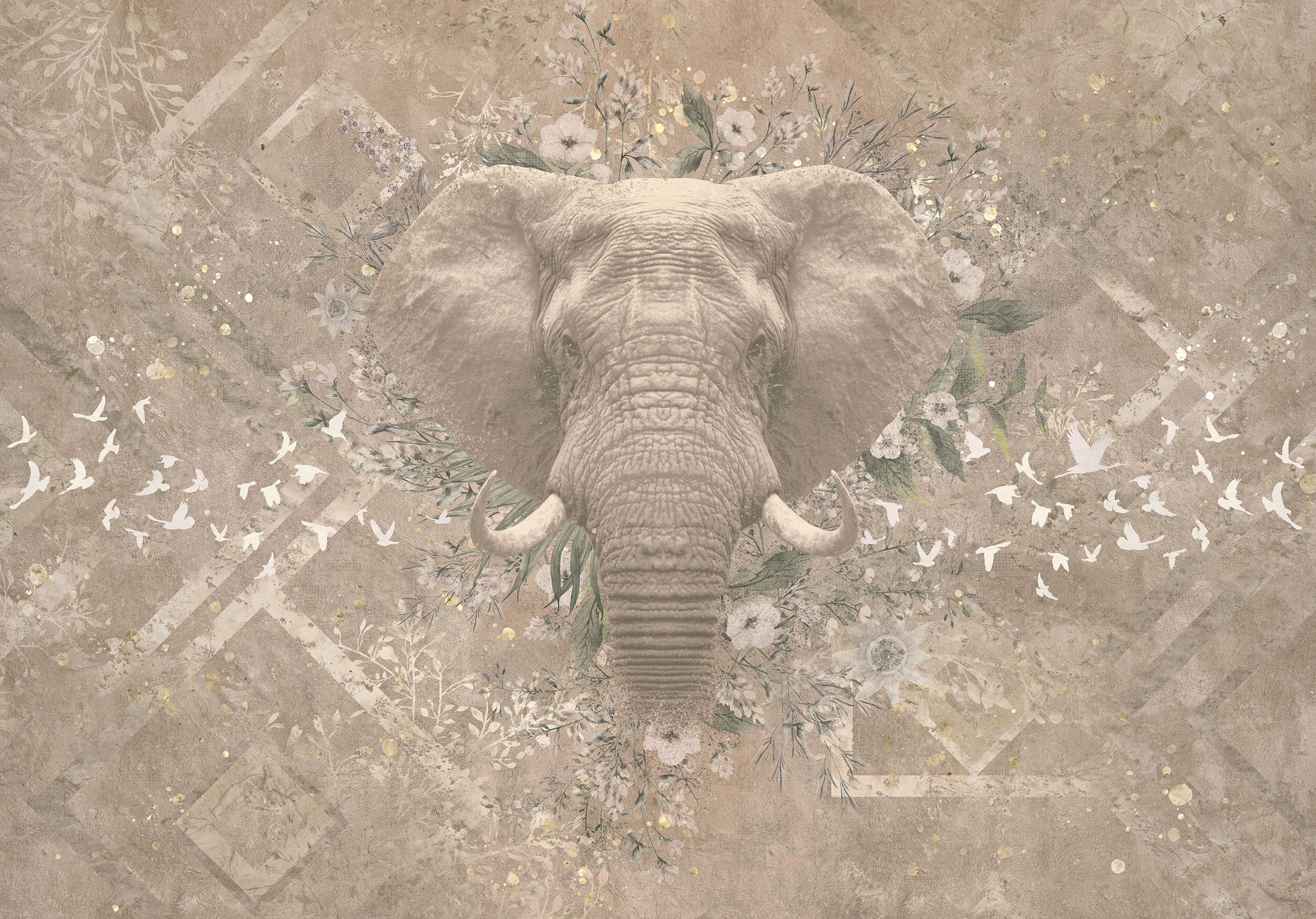 Behang Ethnic Elephant