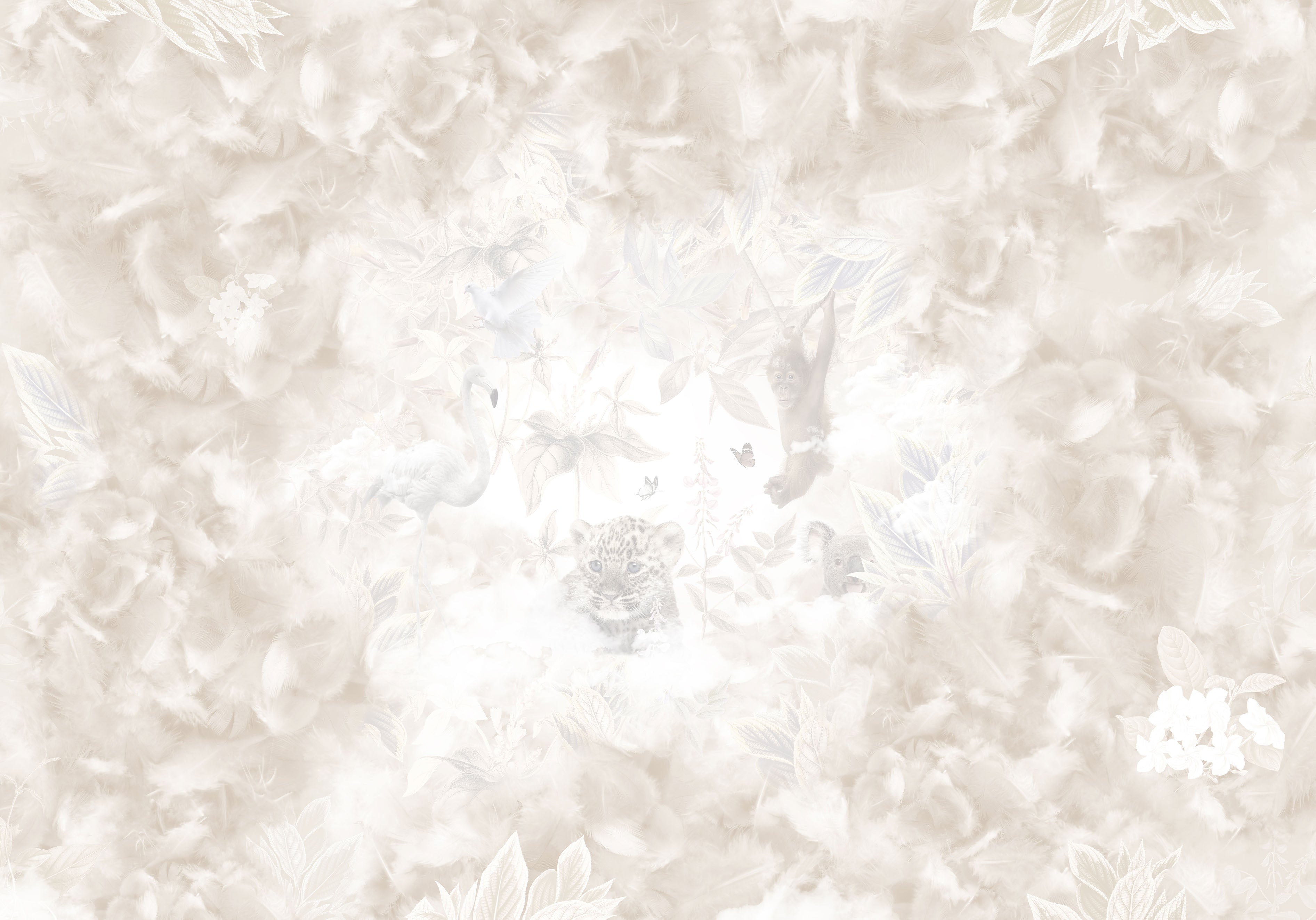 Behang Light Feathers