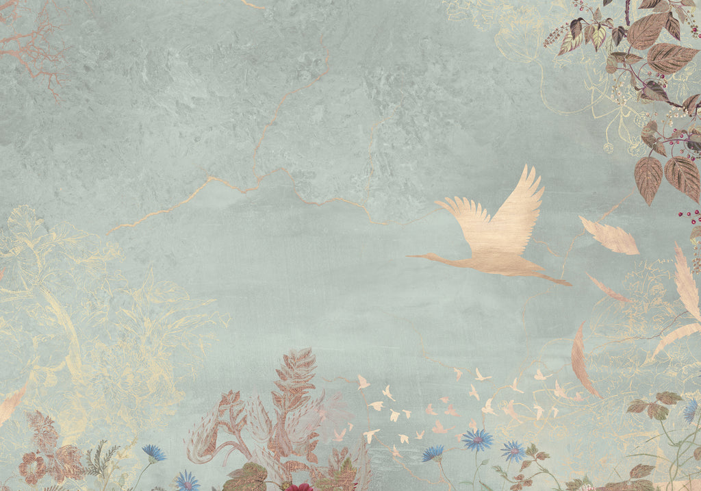 Behang Morning Bird | Mint