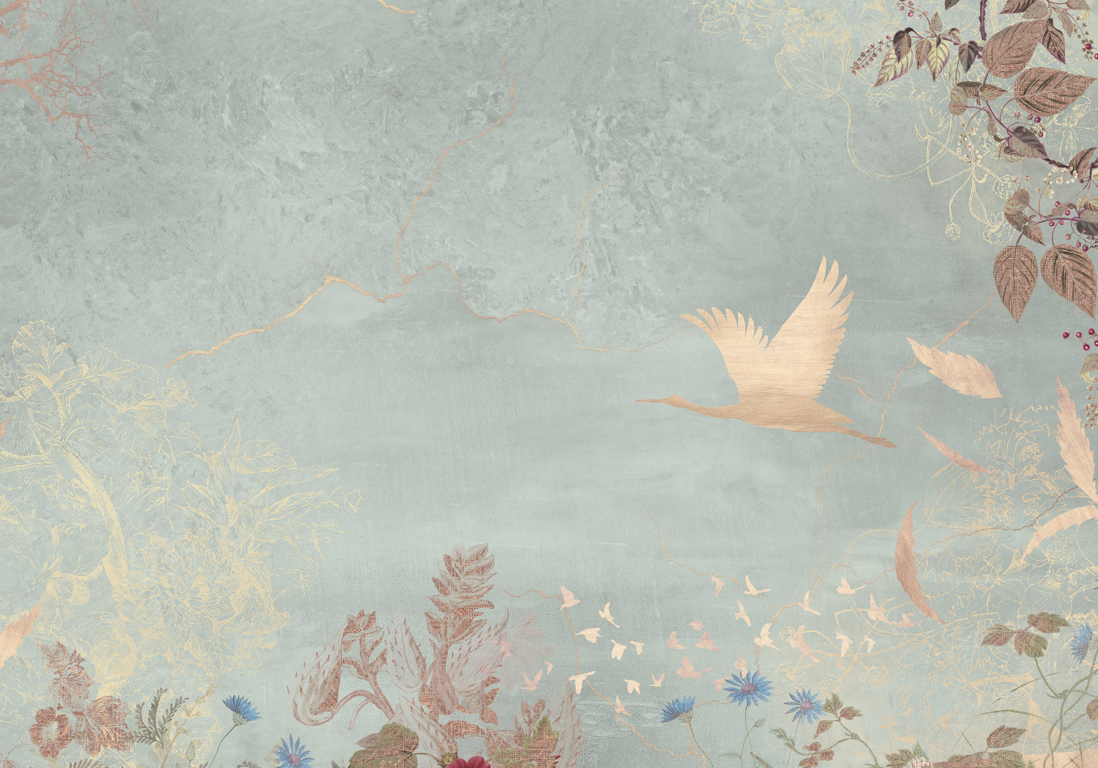 Behang Morning Bird | Mint