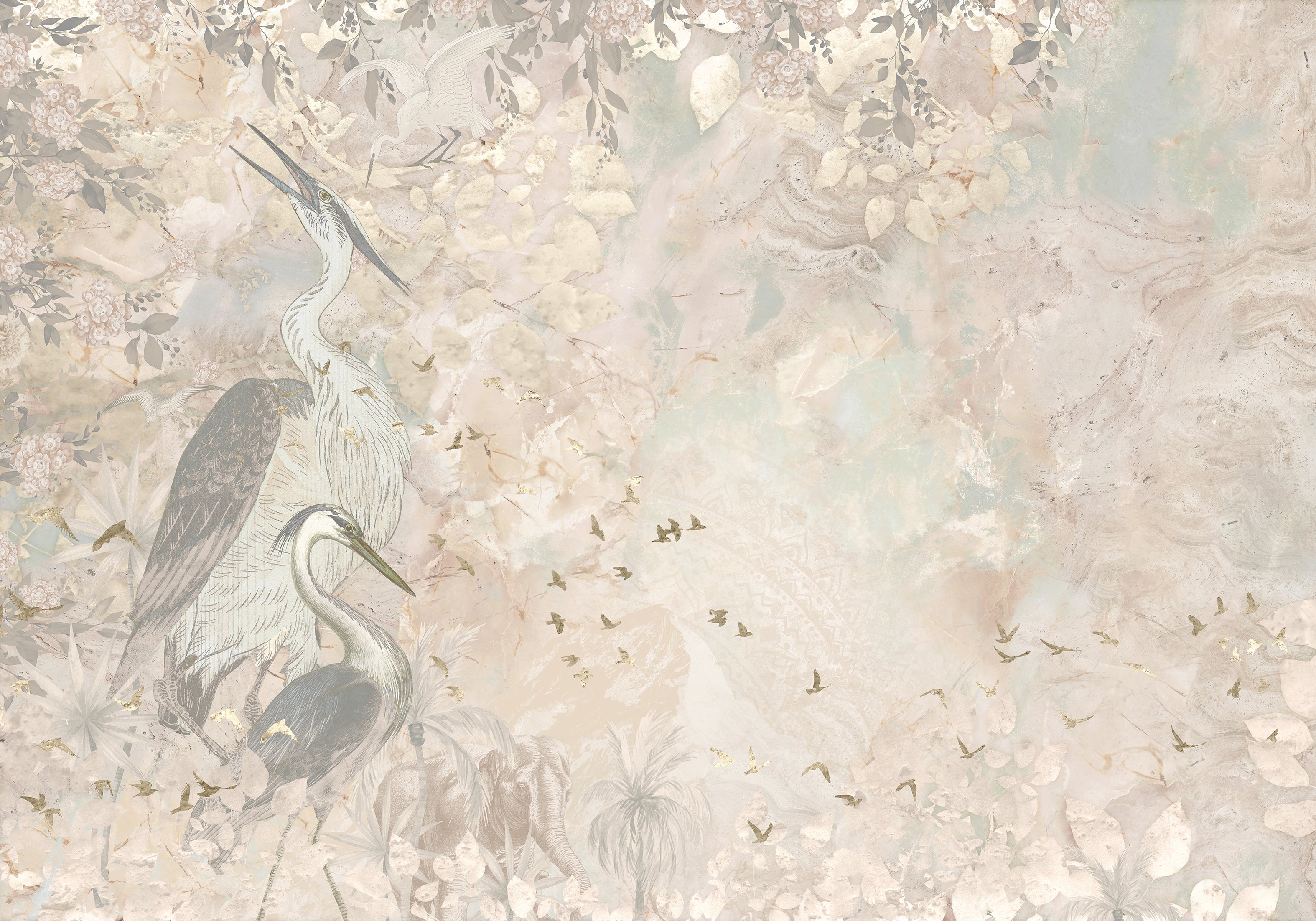 Behang Marble Sky | Roze