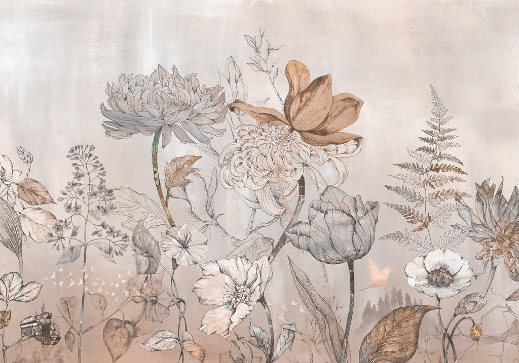 Behang Floral Garden | Roze