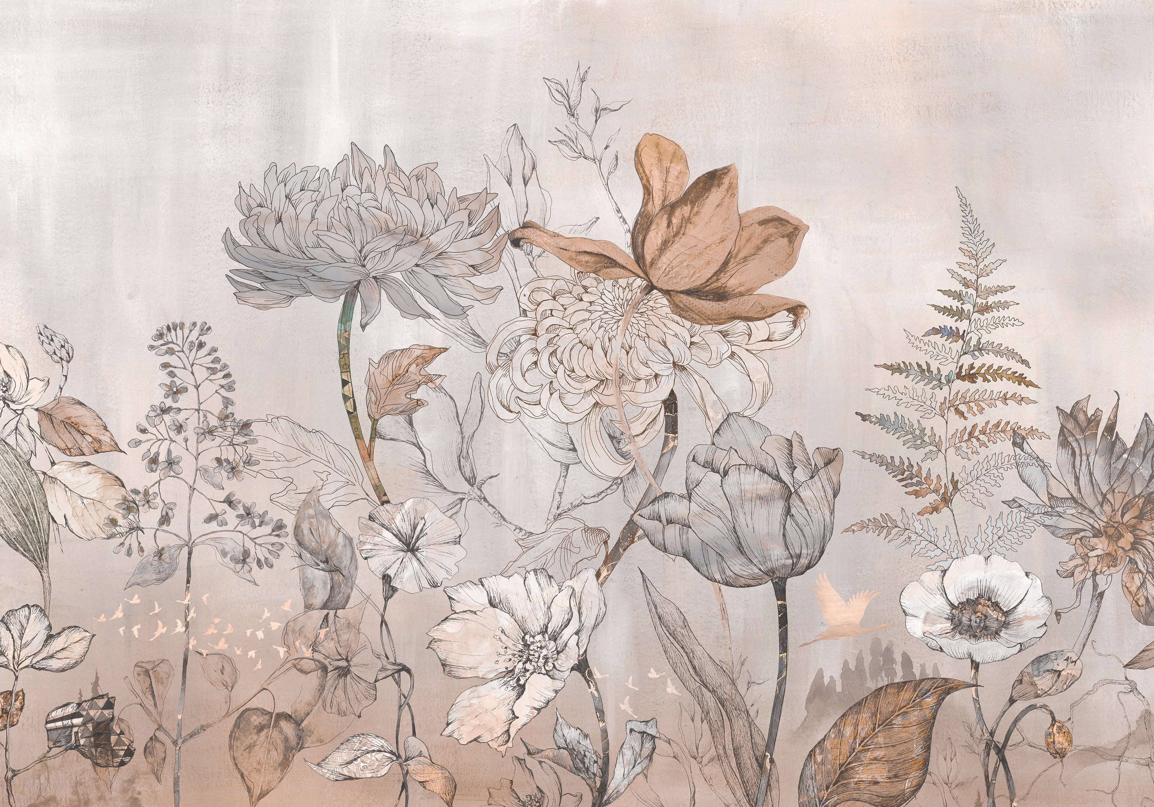 Behang Floral Garden | Roze