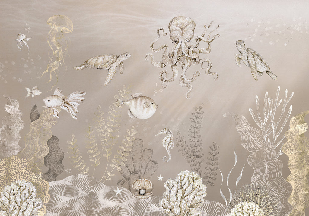 Behang Onderzee | Beige