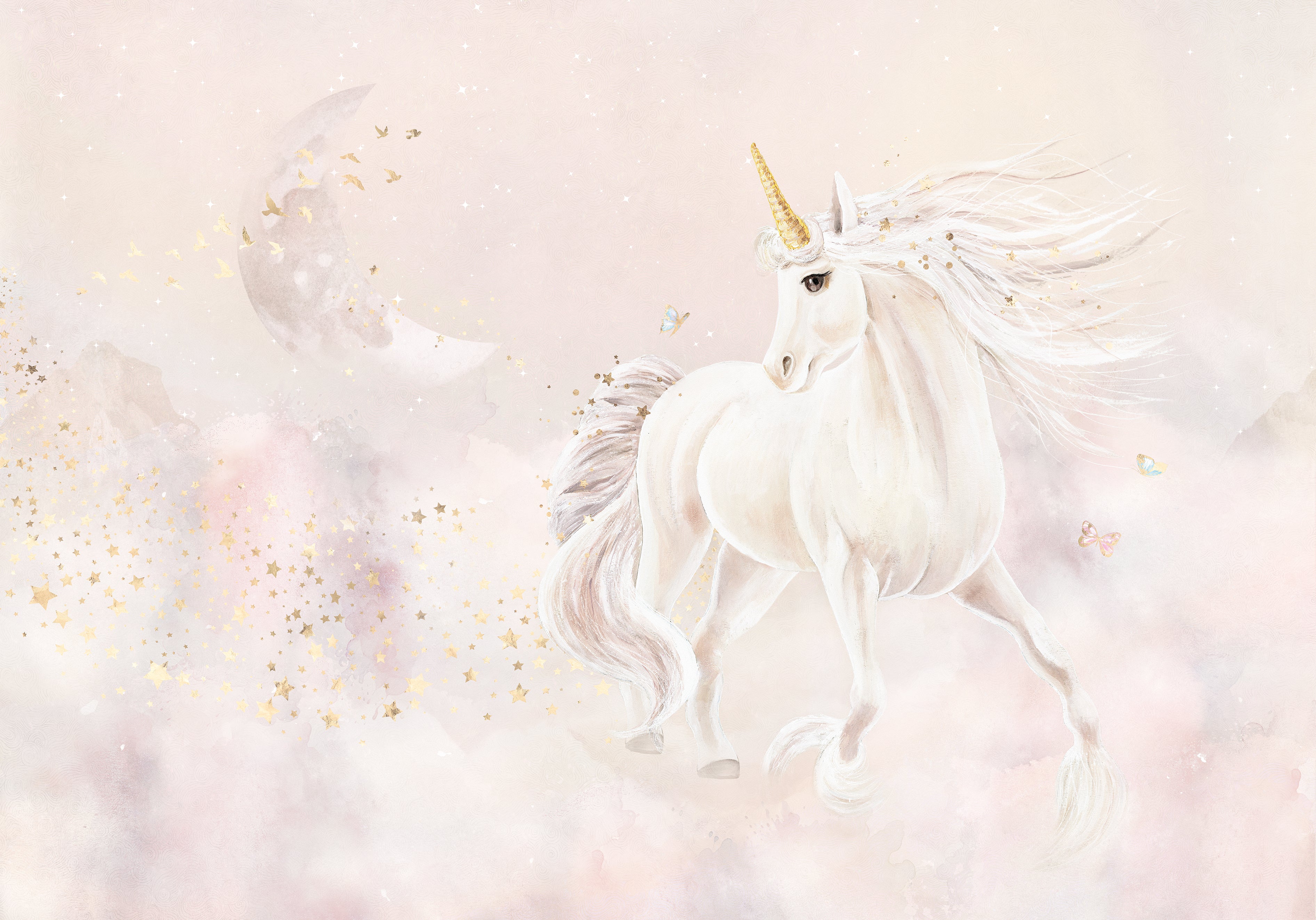Behang Dreamy Unicorn | Roze