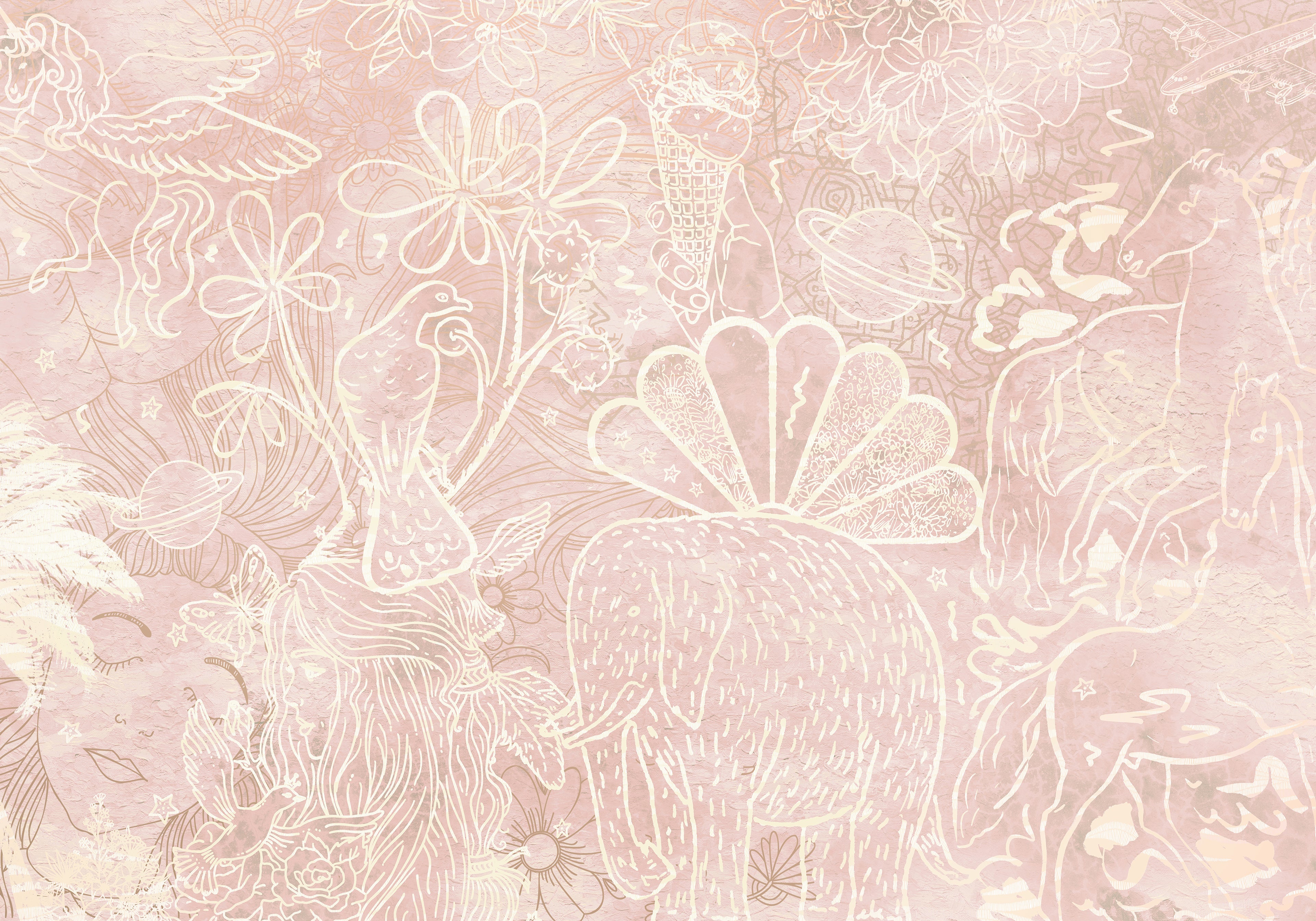 Behang Happy Days | Roze