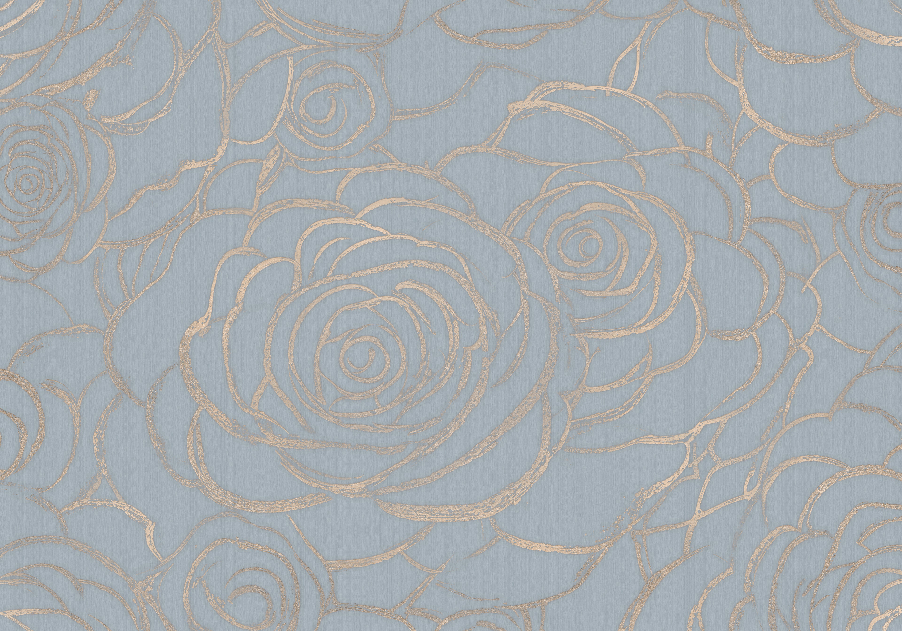 Behang Wild Roses | Blue