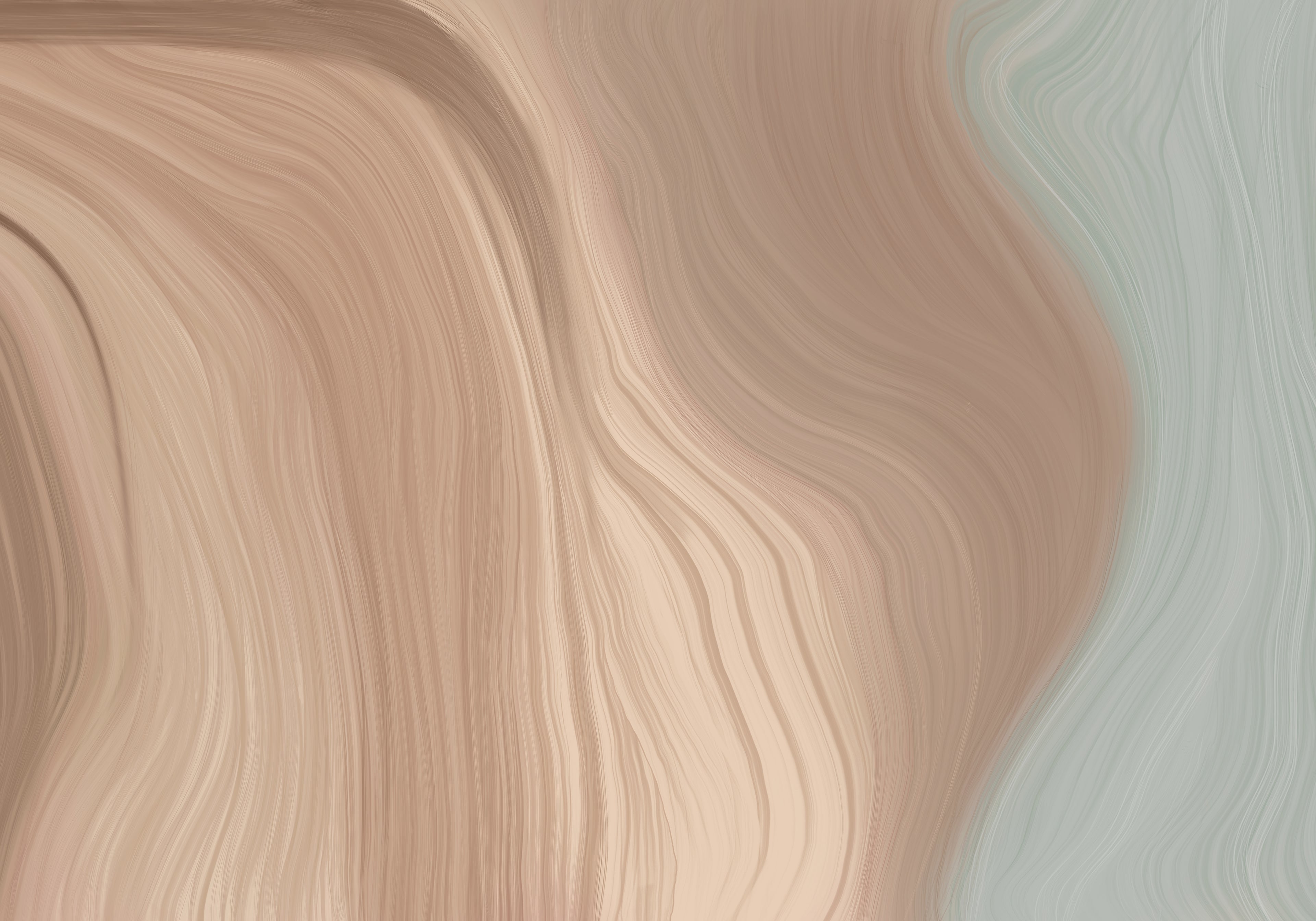 Behang Desert Waves | Beige & Mint
