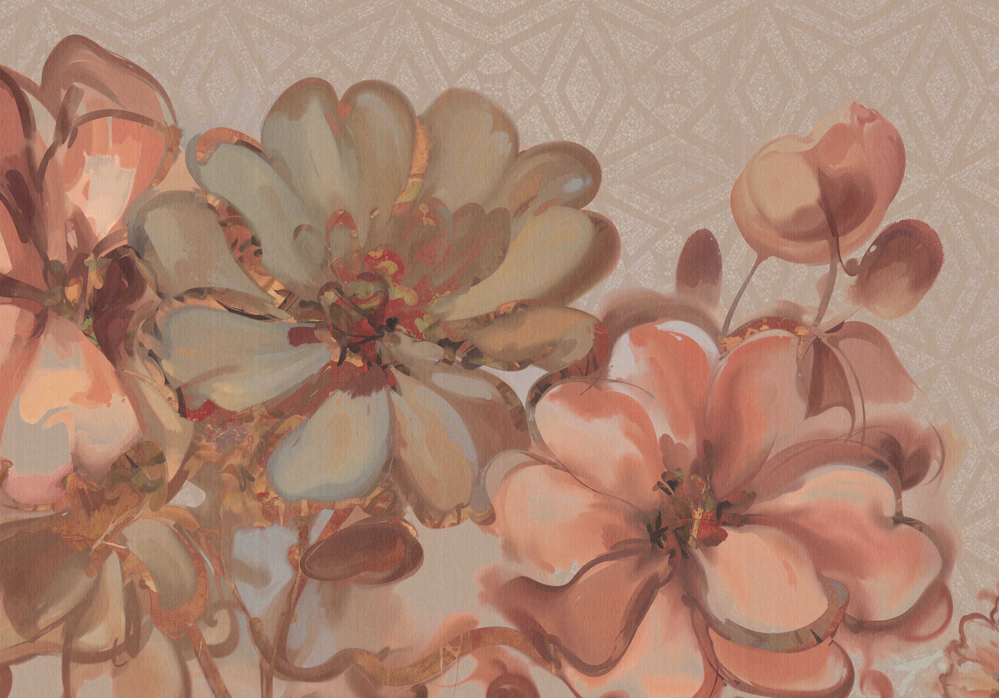 Behang Blush Flowers | Clay