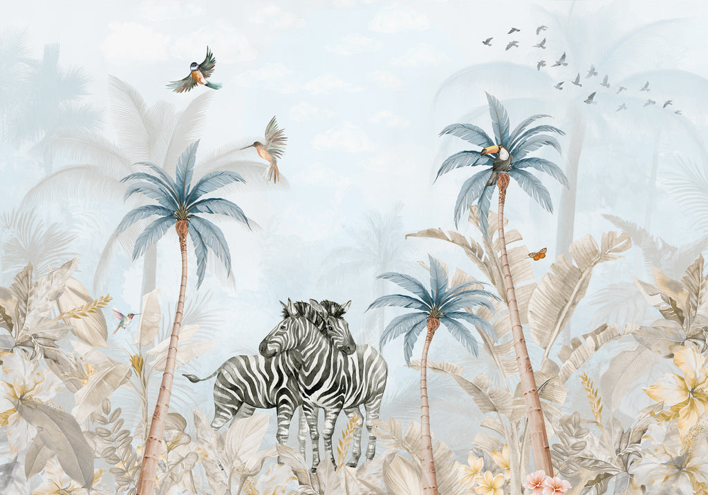 Behang Tropical Zebra's