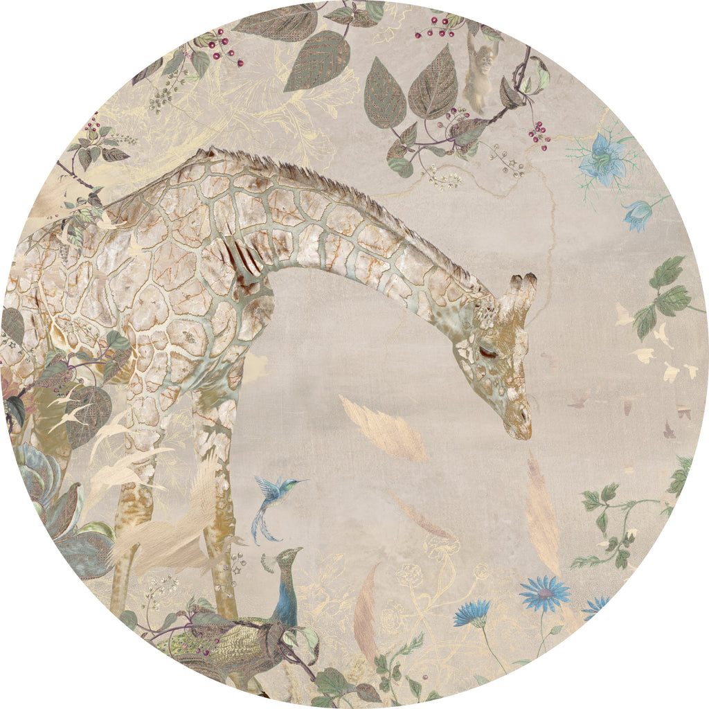 Behangcirkel Giraffe | Beige