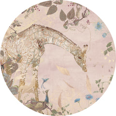 Behangcirkel Giraffe | Roze