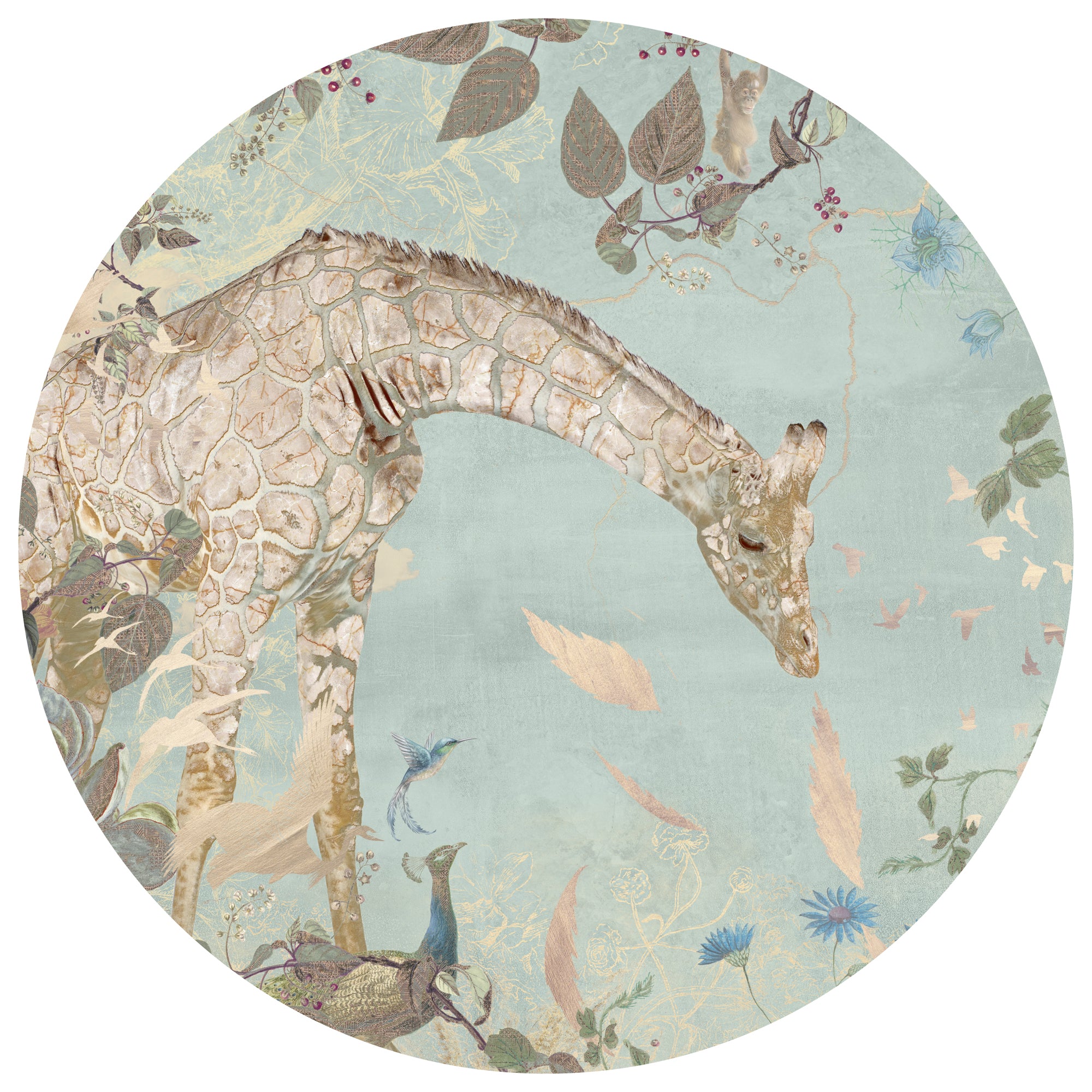 Behangcirkel Giraffe | Mint