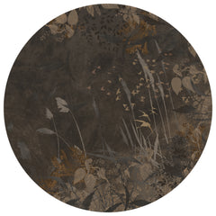 Behangcirkel Golden Leaves | Donkerbruin