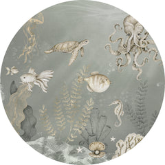 Behangcirkel Onderzee | Blauw