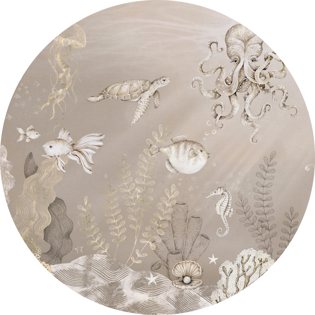 Behangcirkel Onderzee | Beige