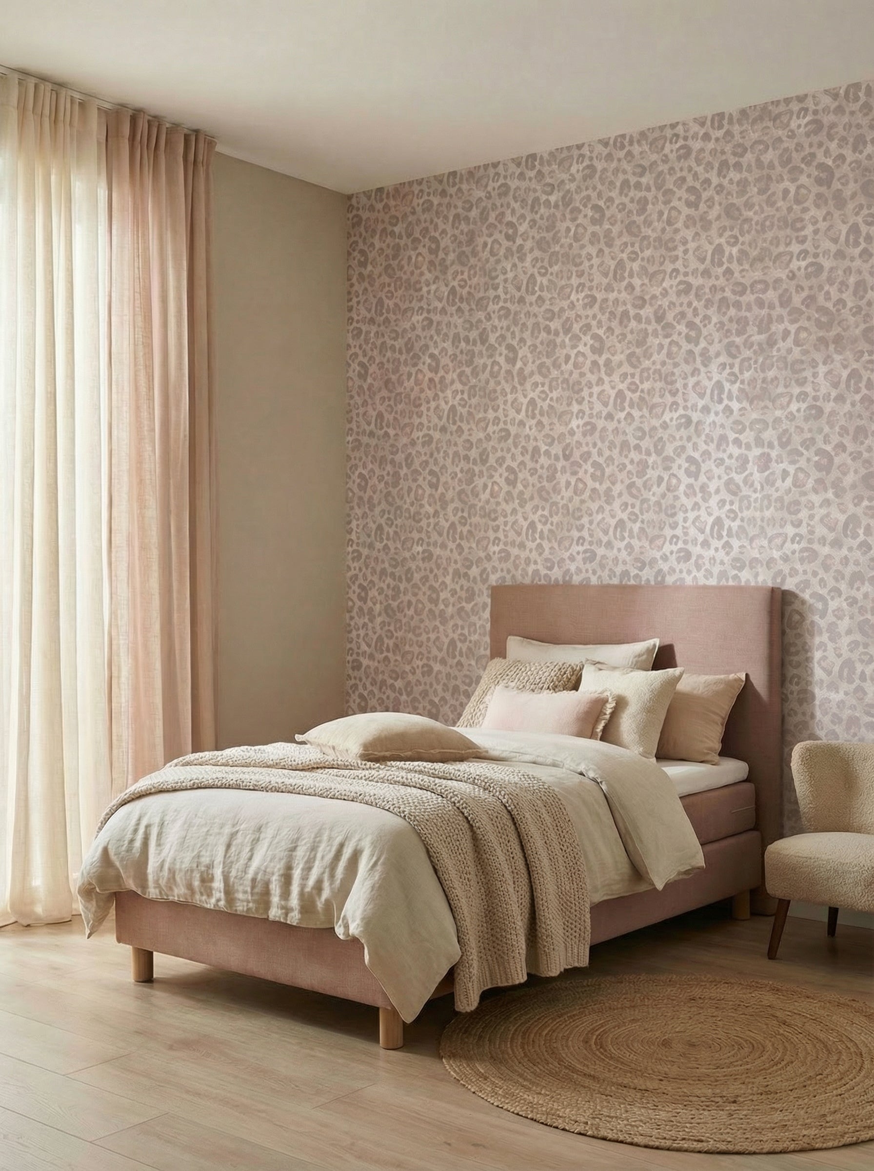 Behang Wild Leopard | Paars