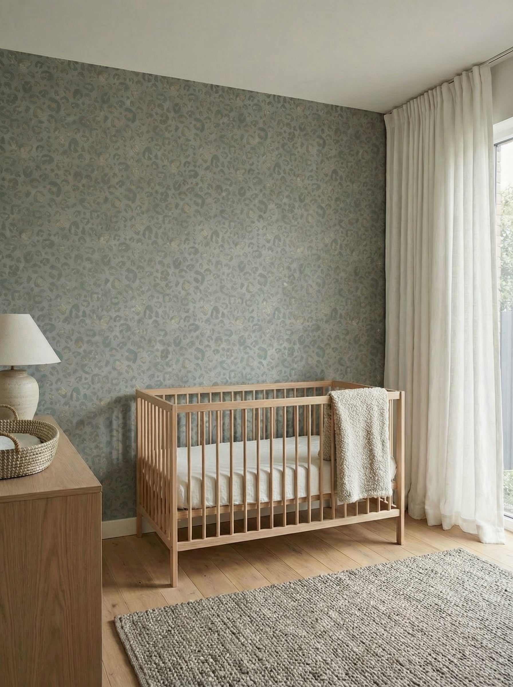 Behang Wild Leopard | Groen