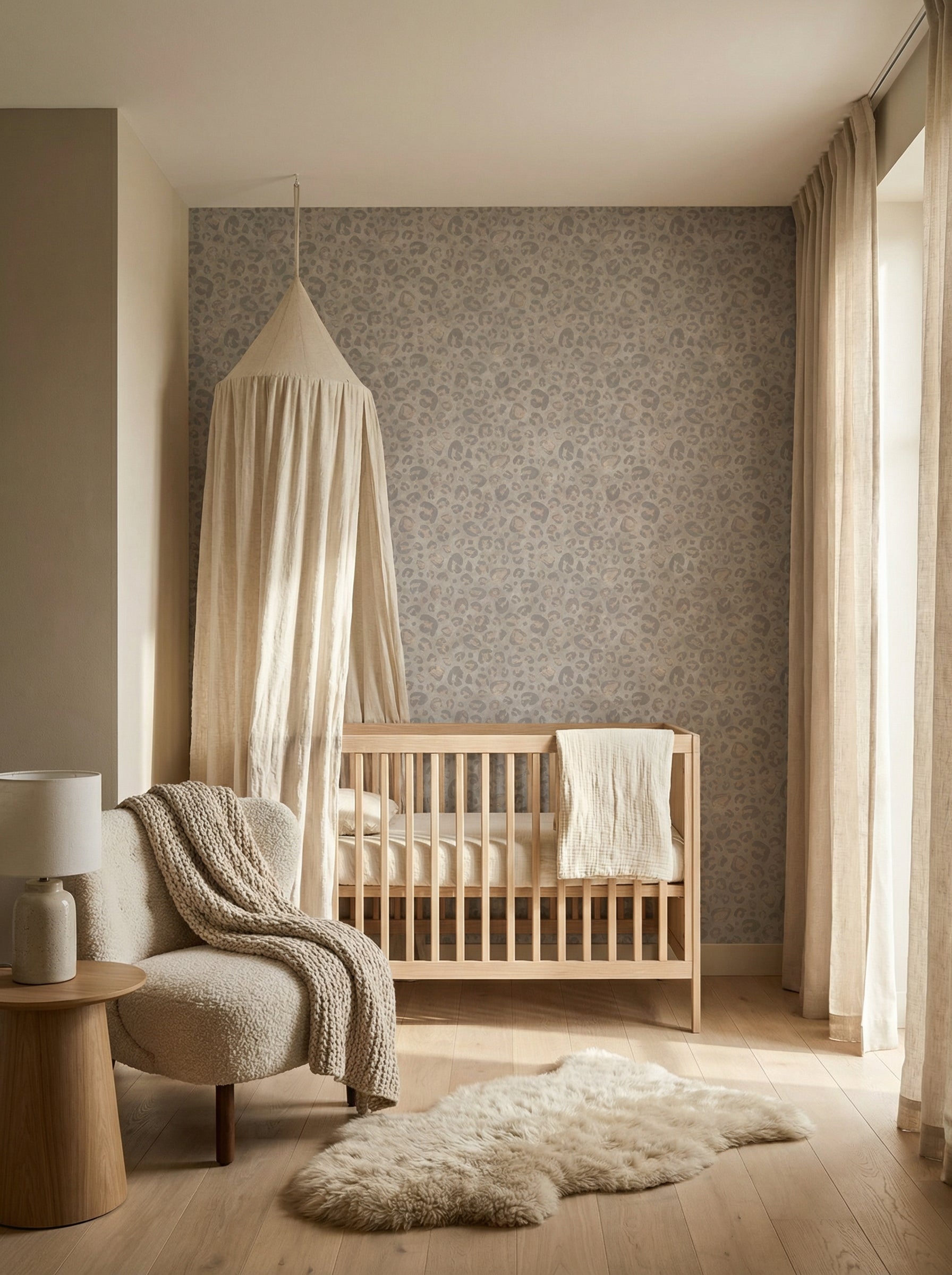 Behang Wild Leopard | Taupe